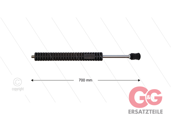 MT3 - Lanze - L=700mm - gerade - Edelstahl - umspritzter Isolierung L=290mm - 250 Bar