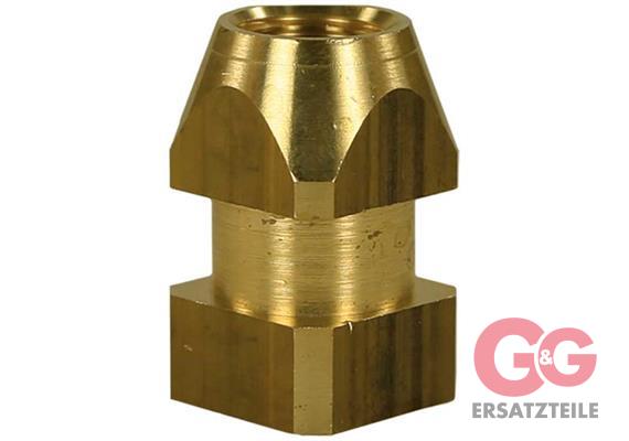Muffe 1/4"IG Messing 4-Kant F