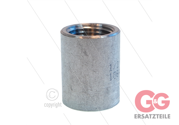 Muffe - Edelstahl - 1/2" IG - rund