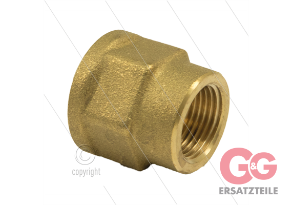 Muffe reduziert - Messing - 3/4" IG x 1/2" IG