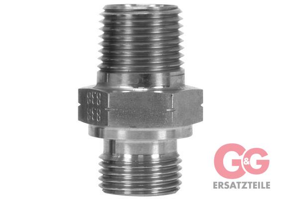Neuheit Doppelnippel 3/8"AGR : 3/8"AGN Stahl verzinkt Länge; 34,5 mm, Max. 280 bar / 150 °