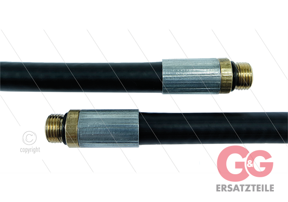 NW5 Rohrreinigungsschlauch - 30m - 200 Bar - ohne Düse - max 60°C - 2x 1/8" AG mit O-Ring