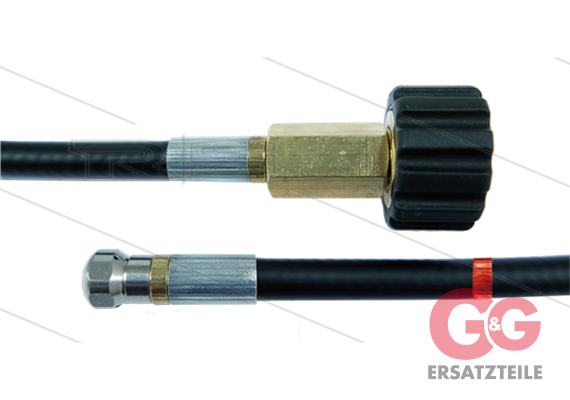 NW5 Rohrreinigungsschlauch -50m - 200 Bar - mit Düse mit frontbohrung - max 60°C - M22x1,5