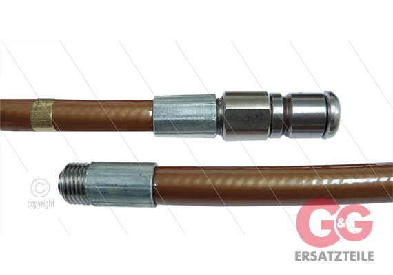 NW5 Rohrreinigungsschlauch - bronze - 25m - 250 Bar - mit Rotierende Düse - max 90°C - 1/8