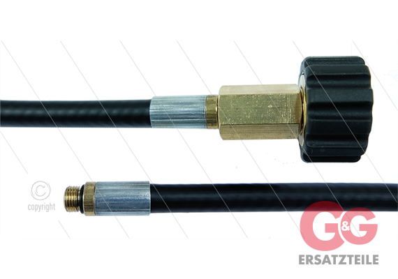 NW6 Rohrreinigungsschlauch - 20m - 300 Bar - ohne Düse - max 100°C - 1/8" AG x M22x1,5 HV