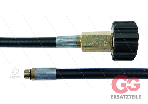 NW6 Rohrreinigungsschlauch - 25m - 300 Bar - ohne Düse - max 100°C - 1/8" AG x M22x1,5 HV