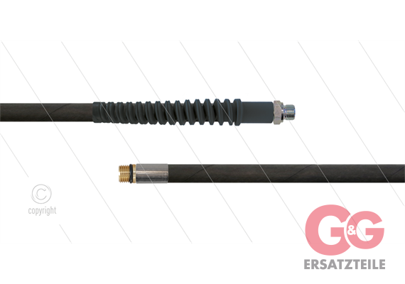 NW6 Rohrreinigungsschlauch - 40m - 300 Bar - ohne Düse - 1/4" AGR SW19 mit SKS x 1/4" AGR