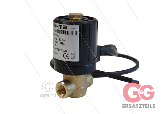 Ölmagnetventil - Tecno.mec - Brahma - 2 x 1/8" IG - 12V DC - 7W - 20 Bar - mit kabel L=60c