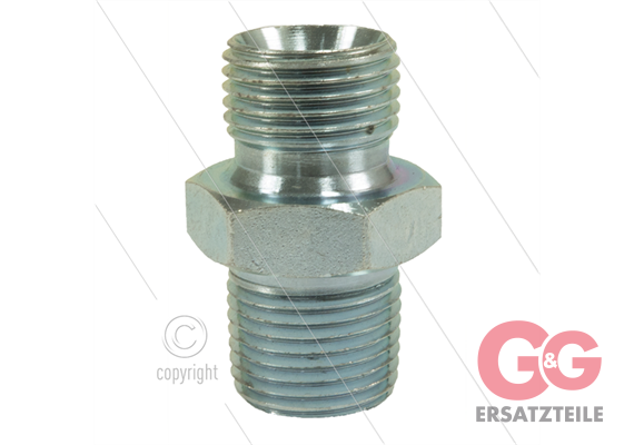 oppelnippel - Stahl - 1/2" AG BSP x 1/2" AG NPT