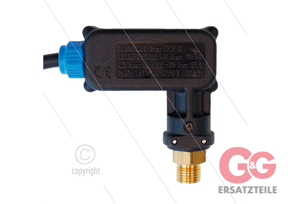 PR16 - Druckschalter - 1/4" AG - Einschaltdruck 15 Bar - max 350 Bar - (Blaue markierung)