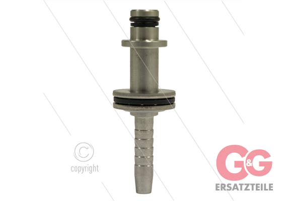 Pressnippel - Edelstahl - DN06 (1/4") - Ø10mm Pistolenanschluss mit Lager und Ø22 mm
