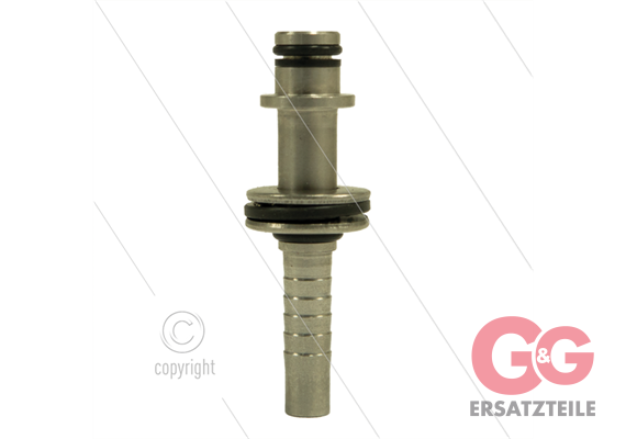 Pressnippel - Edelstahl - DN08 (5/16") - Ø11mm Pistolenanschluss mit Lager und Ø22 mm