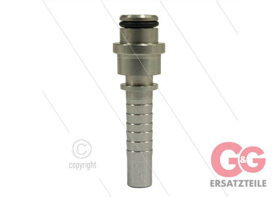 Pressnippel - Edelstahl - DN10 (3/8") flach - mit O-Ring passend für M22x1,5 Überwurfmutte