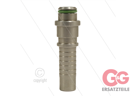 Pressnippel - Edelstahl - DN12 (1/2") flach -mit O-Ring passend für M22x1,5 Überwurfmutter