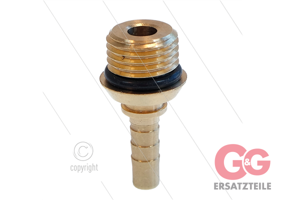 Pressnippel - Messing - DN05 - 1/4" AGR - mit O-Ring - für Rohrreinigungsdüse - ohne Sechs