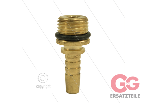 Pressnippel - Messing - DN05 - 1/8" AGR - kurze Ausführung - mit O-Ring- für Rohrreinigung