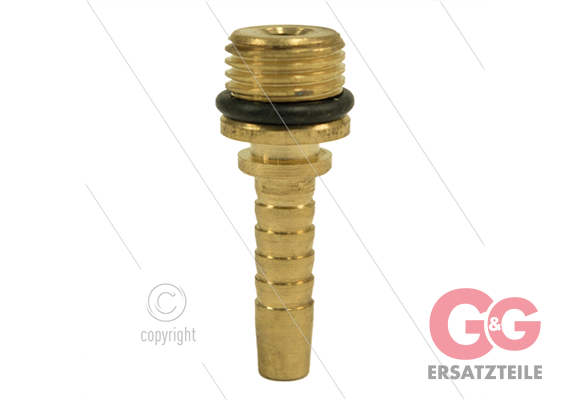 Pressnippel - Messing - DN06 - 1/8" AGR - mit O-Ring - für Rohrreinigungsdüse - ohne Sechs