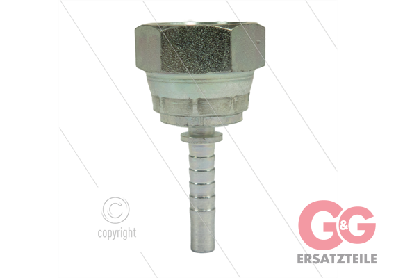 Pressnippel - Stahl - DN06 (1/4") - 1/2" DKR - SW27