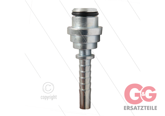 Pressnippel - Stahl - DN06 (1/4") flach - mit O-Ring passend für M22x1,5 Überwurfmutter