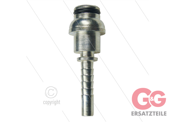 Pressnippel - Stahl - DN06 (1/4") - kurzem Kugelkopf und O-