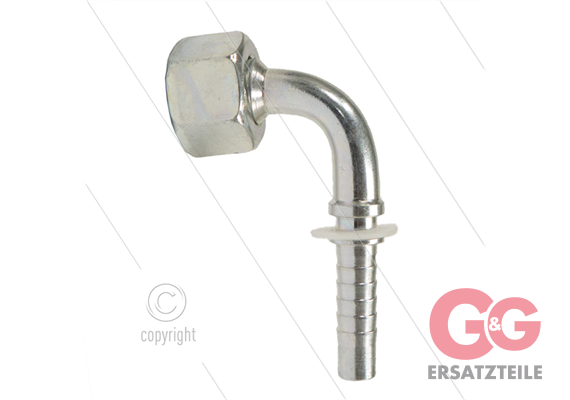 Pressnippel - Stahl - DN08 (5/16") - M18x1,5 (12L) DKOL - 90° Bogen - SW22