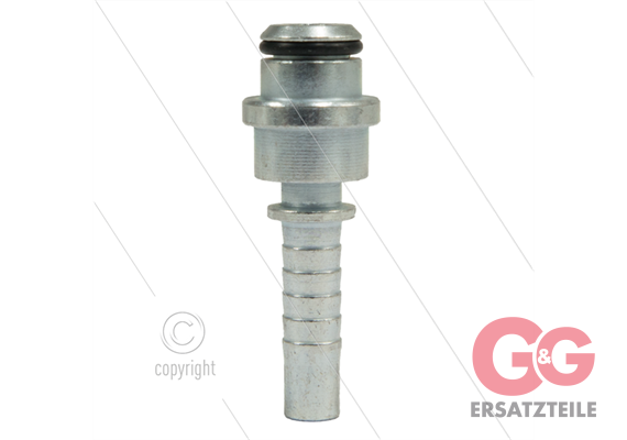 Pressnippel - Stahl - DN08 (516") flach - mit O-Ring passend für M22x1,5 Überwurfmutter