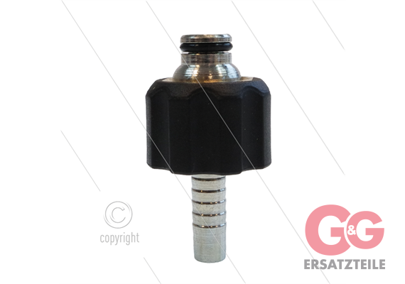 Pressnippel - Stahl - DN10 (3/8") - kurzem Kopf mit O-Ring und mit M22x1,5 Handverschraubu