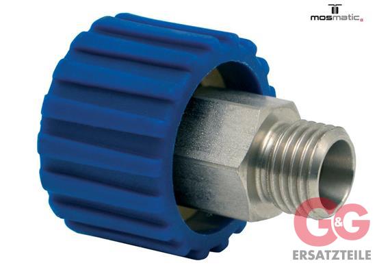 Quickverschraubung, blau, MS/rostfrei QVS-07 M22x1,5-F M14x1,5-M