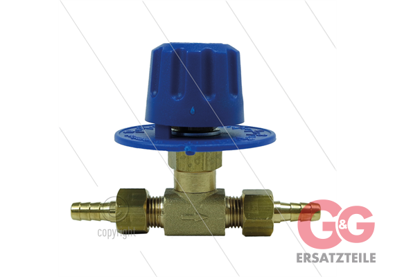 RD5 Chemieventil mit Skala - 28 Bar - 10 l/min - max.40°C - 2 x 1/4" AG / 2 x 7mm Schlauch