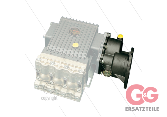 RE44 - Getriebe für E-Motor - Pumpenserie: 69(VHT) + T55 - 600 U/min - Flansch B3/B14 - We