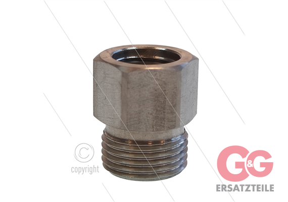 Reduziernippel - Edelstahl - 1/4" IG x M18x1,5 AG (12L) - 500 Bar