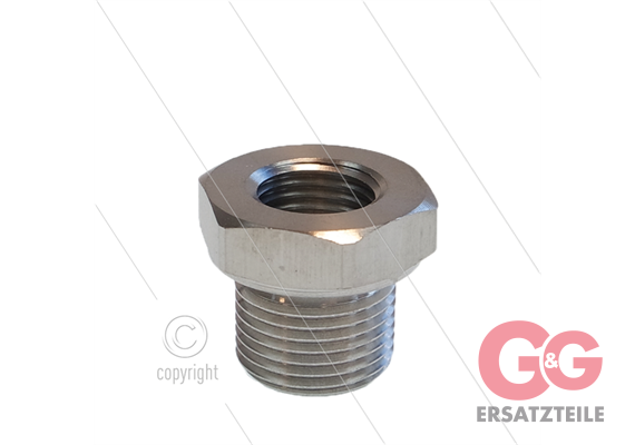 Reduziernippel - Edelstahl - 500 Bar - 3/8" AG x 1/4" IG