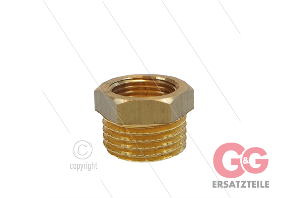 Reduziernippel - Messing - 1/2" AG x 3/8" IG