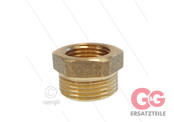 Reduziernippel - Messing - 3/4" AG x 1/2" IG