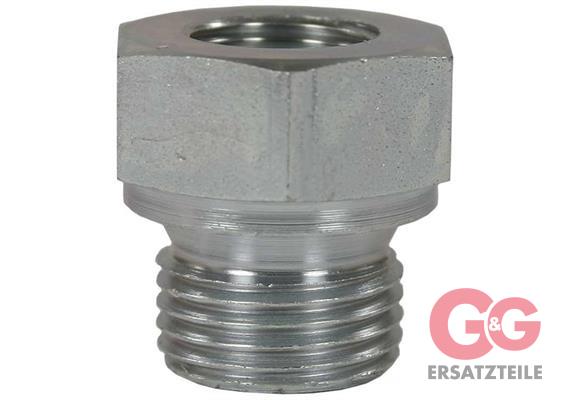 Reduzierung 1/4"IG : 3/8"AG Stahl verzinkt 500 bar Länge: 20 mm