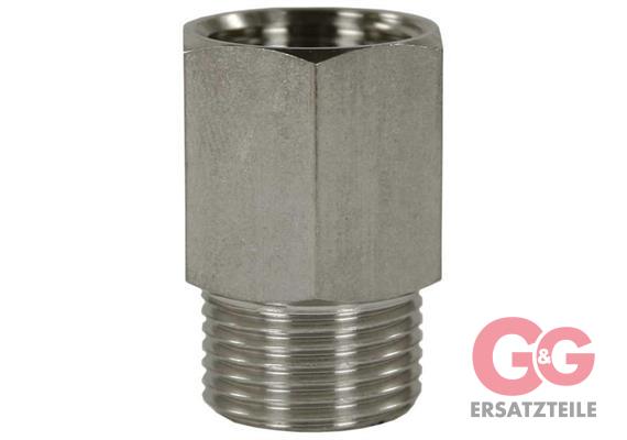Reduzierung 3/8"AG : 3/8"IG Edelstahl 250 bar Länge: 29 mm, Max. 150 °C