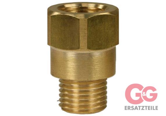 Reduzierung 3/8"AG : 3/8"IG Messing 250 bar lang Länge: 40 mm, Max. 150 °C