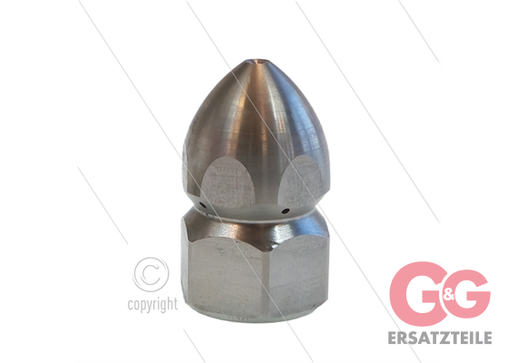Rohrreinigungsdüse - 0.240 - 8x nach hinten - Edelstahl - SW24 - 1/2" IG