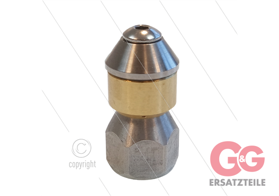 rotierende Kanaldüse mit Frontbohrung 1/4"IG - D=19mm - 0.10