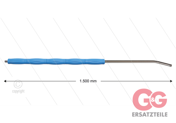 RP10 Lanze - L=1500mm - gebogen - Edelstahl - blau - Isolierung L=495mm - 400 Bar