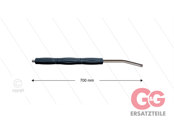 RP10 Lanze - L=700mm - gebogen - Edelstahl - Isolierung L=29