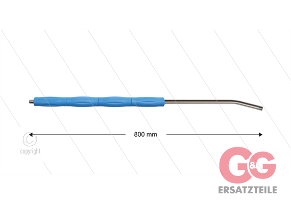 RP10 Lanze - L=800mm - gebogen - Edelstahl - blau - Isolierung L=395mm - 400 Bar - max 80°
