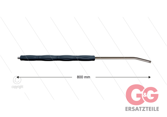 RP10 Lanze - L=800mm - gebogen - Edelstahl - Isolierung L=395mm - 400 Bar - max 80°C