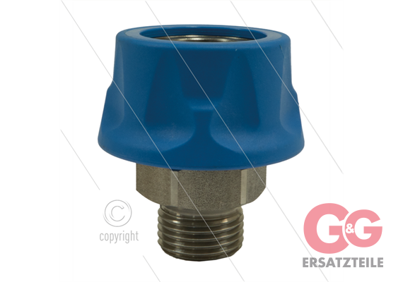 RP3100 - Kupplung - Edelstahl mit Kunststoffring - 250 Bar - max 150°C - 1/2" AG