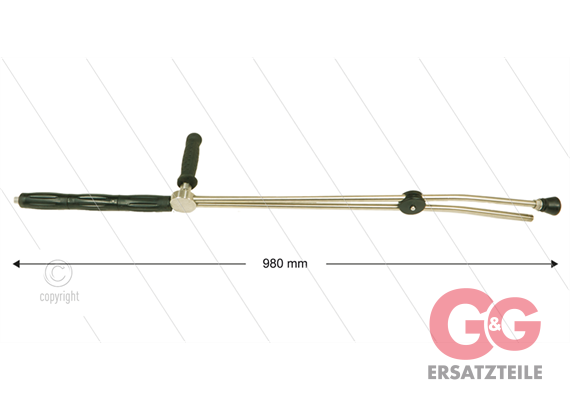 RP54-V Doppellanze für Rotordüse - L=980mm - Edelstahl - seitlichem Handgriff - Isolierung