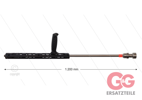 RP72 Schaumlanze - L=120cm - Düse 3,2 - 1/4" AG - roten Markierung - (> 26 l/min)