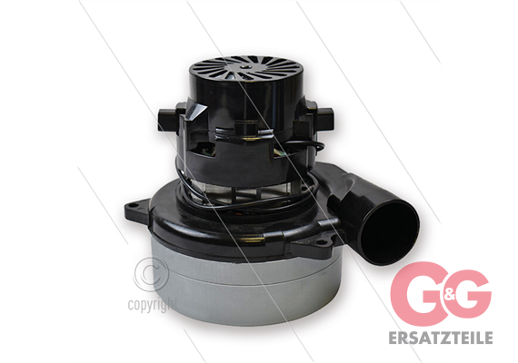 Saugerturbine - 450 W - 24V - Bauart Bypass - mit Abluftrohr - GH=169mm - TBH=73mm - Ø144m