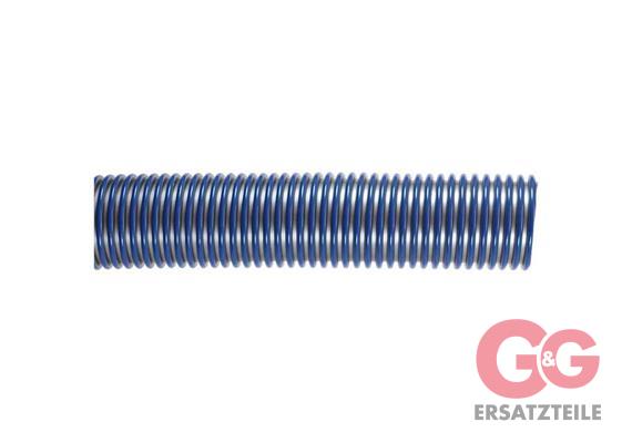 Schlauch 38 mm silber/blau Meterware Max. 30 Meter  Max. Rollenlänge 30 M.