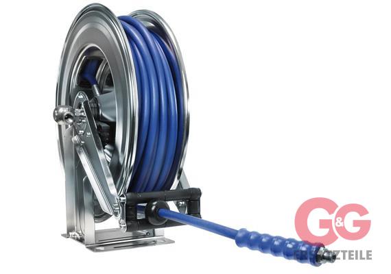Schlauchaufroller 20 M. 1/2"IG:3/8"AG Edelstahl Schlauch
