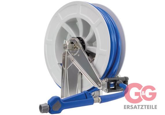 Schlauchaufroller 24 M. 1/2"IG: Pistole. ABS-grau PUReClean365+® NW12 blau 24,5 bar